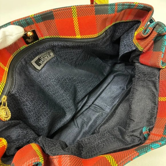 VERSACE Tote Bag baroque pattern Bag Shoulder Bag cotton Multicolore - Picture 12 of 12